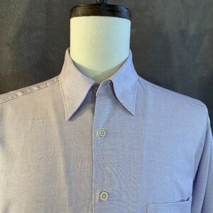 New Henry Jacobson Lg lavender graph check 100% cotton sport shirt